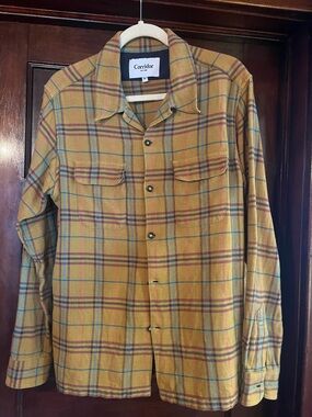 Corridor Mustard Plaid Casual Button-Down Shirt